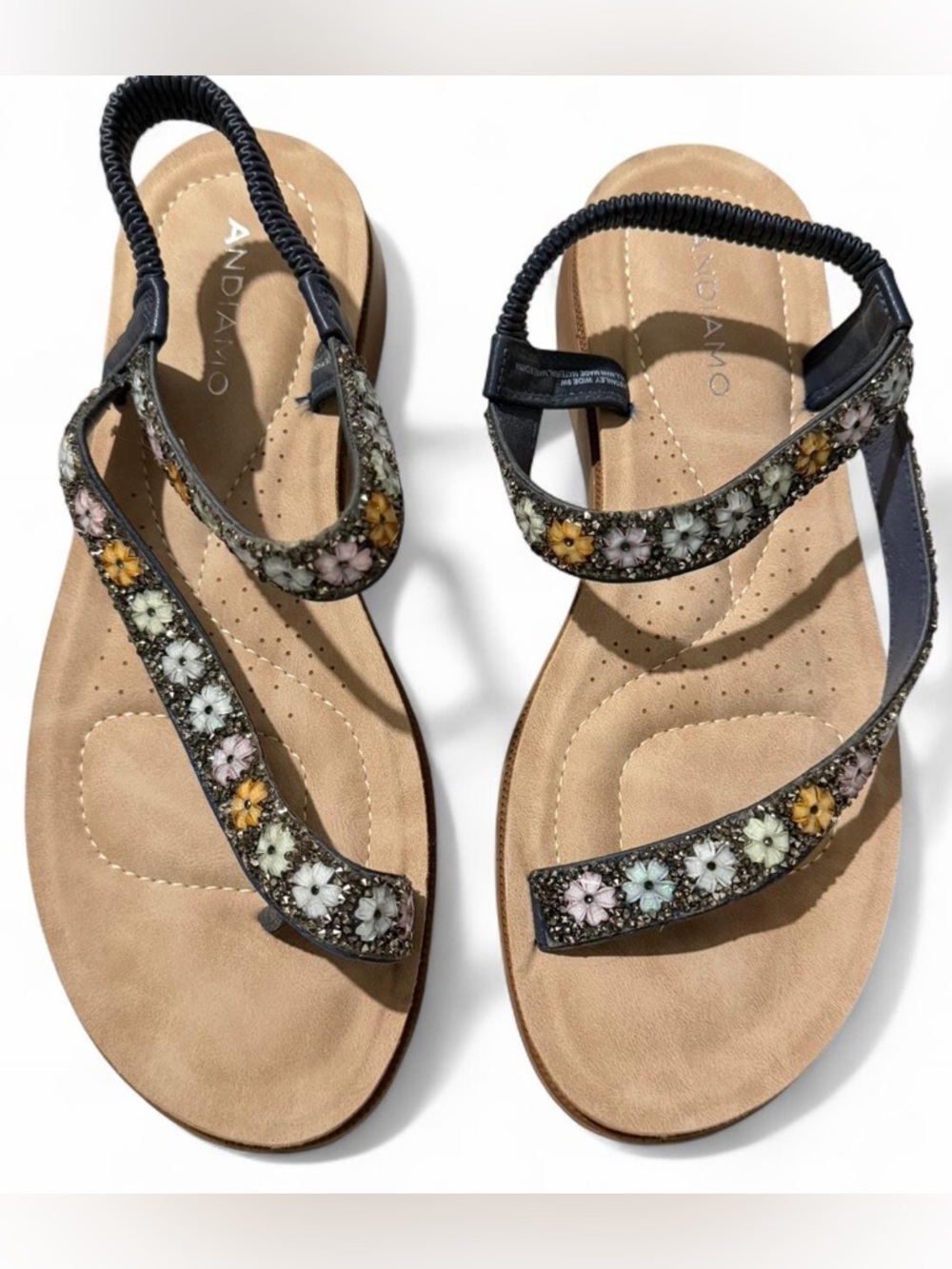 Beaded Floral Strap Women's Sandals